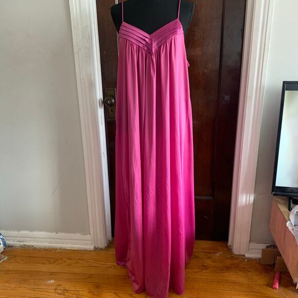 Pink 70s Maxi Disco Slip Dress MEDIUM Donna Richard for Gillian & O’Malley - Picture 3 of 9